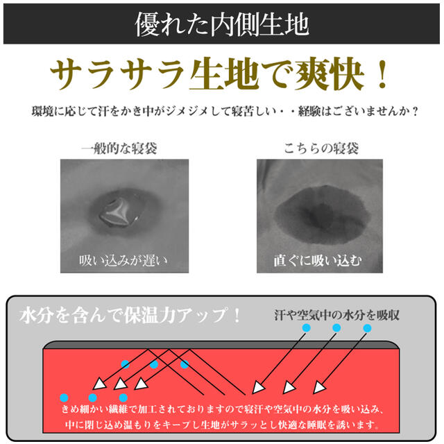 匂わない　ダウン　アレルギー対応　アニマルフリー　人工ダウン　寝袋　シュラフ 4