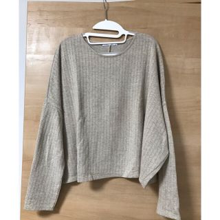 ザラ(ZARA)のZARA BASIC クロップド丈長袖トップス　M⭐︎(カットソー(長袖/七分))