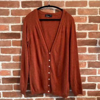 フレッドペリー(FRED PERRY)のFREDPELLYカーディガン ニットカーディガン オレンジ(カーディガン)