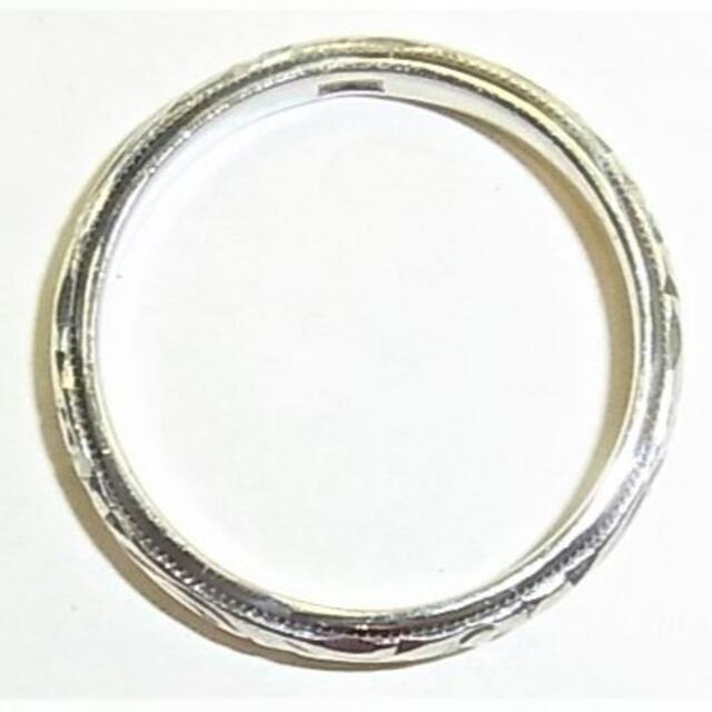 プラチナ 甲丸 マリッジリング 柄入 サイズ＃16～16.5 男女兼用 結婚指輪