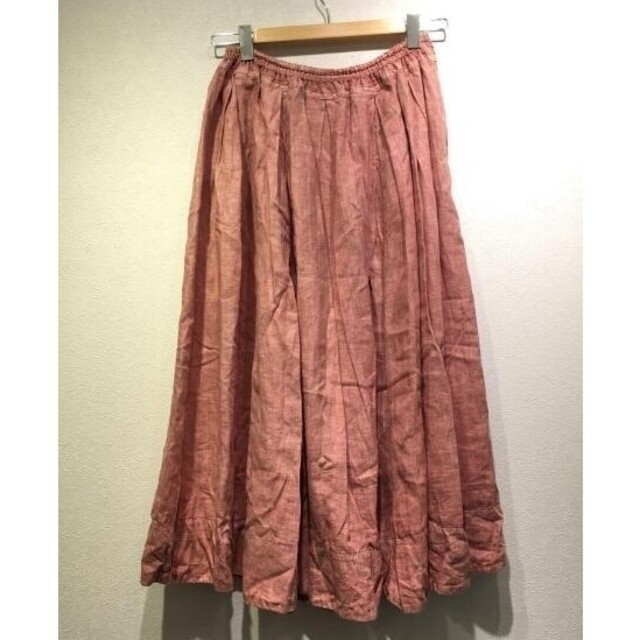 nest Robe(ネストローブ)のネストローブ♡リネン天然染めタックロングスカート レディースのスカート(ロングスカート)の商品写真