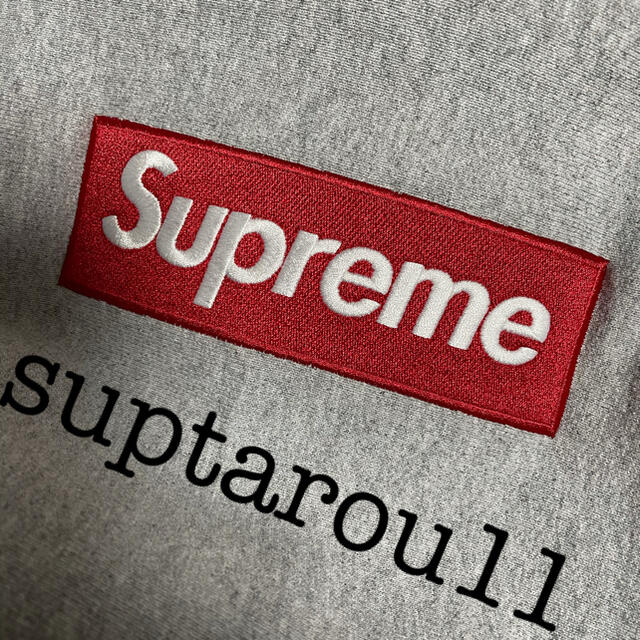 supreme  box logo hooded sweatshirt グレー