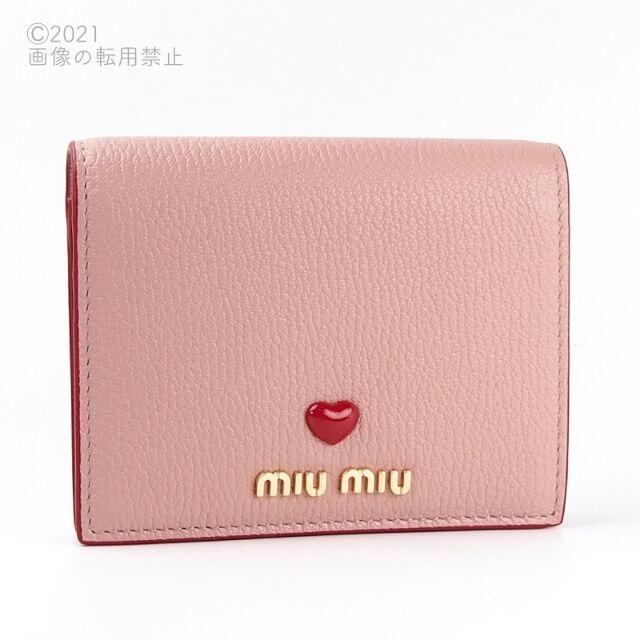 プレゼントを選ぼう ピンク 財布 二つ折り ハート ラブ マドラス 新品 Miumiu 財布