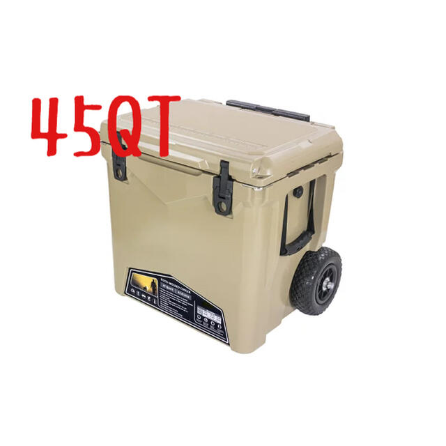 【新品 送料無料】タイヤ付き 45QT アイスランドクーラーボックス サンド