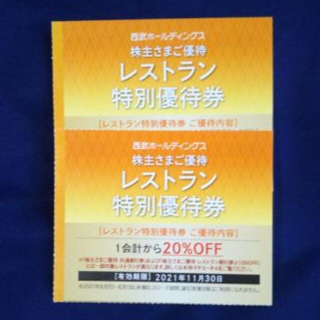 西武HD 株主さまご優待　共通割引券１万円分（1000円券✖10枚） 1