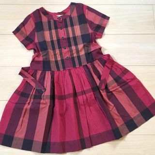 バーバリー(BURBERRY) 子供 ワンピース(女の子)（レッド/赤色系）の