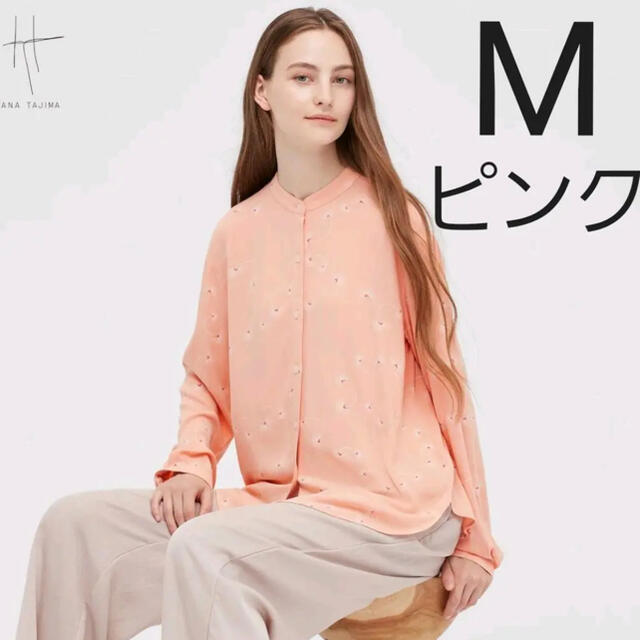 UNIQLO(ユニクロ)のユニクロ　HANA　TAJIMA　レーヨンジョーゼットプリントバンドカラーシャツ レディースのトップス(シャツ/ブラウス(長袖/七分))の商品写真