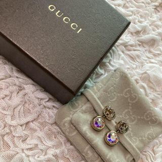 グッチ(Gucci)の値下げ！GUCCI ピアス　クリスタル　ゴールド(ピアス)