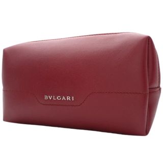 ブルガリ(BVLGARI)のブルガリ ポーチ ロゴ メイクポーチ レザー ボルドー 40802004628(ポーチ)