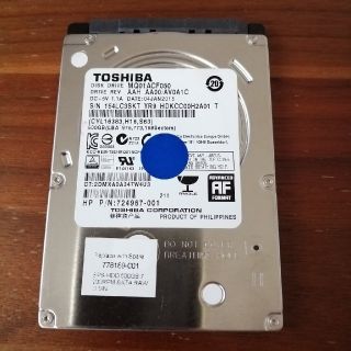 トウシバ(東芝)の東芝 2.5インチ HDD 500GB(PCパーツ)