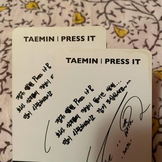 SHINee - SHINee TAEMIN『PRESS IT』トレカ2枚セットの通販 by み's ...