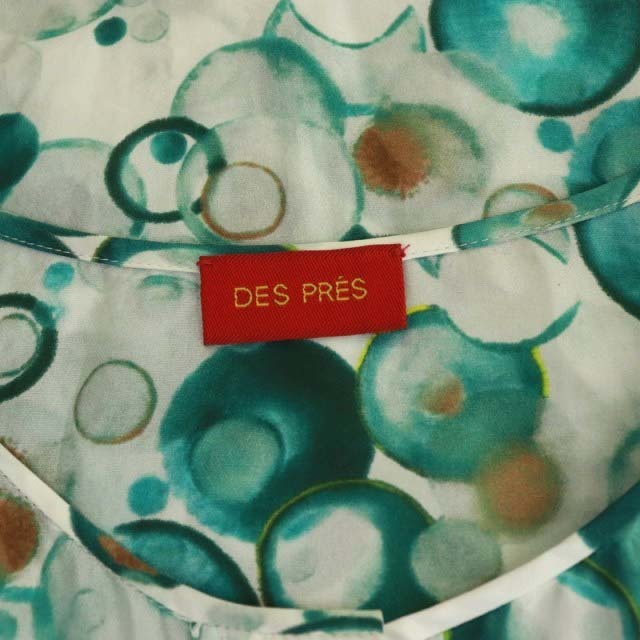 DES PRES(デプレ)のデプレ DES PRES トゥモローランド 20SS ブラウス 36 白 緑 レディースのトップス(シャツ/ブラウス(長袖/七分))の商品写真