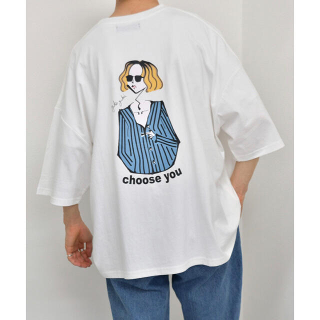kutir Tシャツ　ホワイト　ブルー メンズのトップス(Tシャツ/カットソー(半袖/袖なし))の商品写真