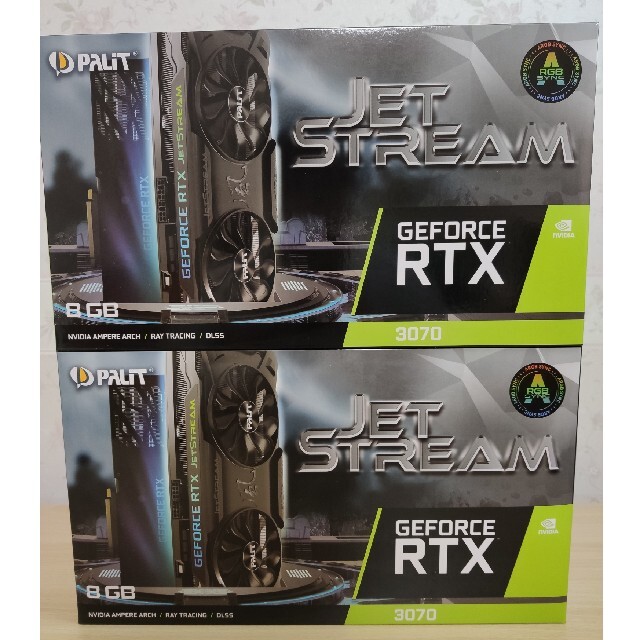100%安い 2台セット 新品 Palit 非LHR JetStream 3070 RTX PCパーツ