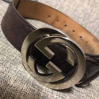 グッチ(Gucci)の最終値下げ　美品　GUCCI ベルト　シマ　ブラウン　LOUIS VUITTON(ベルト)