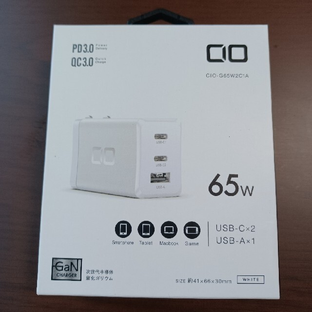 LilNob GaN 65W CIO G65W2C1A 充電器 スマホ/家電/カメラのスマートフォン/携帯電話(バッテリー/充電器)の商品写真