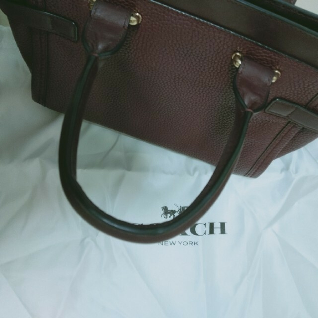 COACH(コーチ)のコーチトートバッグCOACH本物美品茶紫 レディースのバッグ(トートバッグ)の商品写真