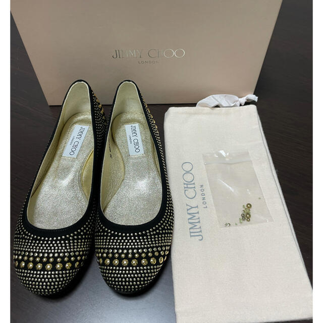 Jimmy Choo  スタッズ フラットシューズ　サイズ36