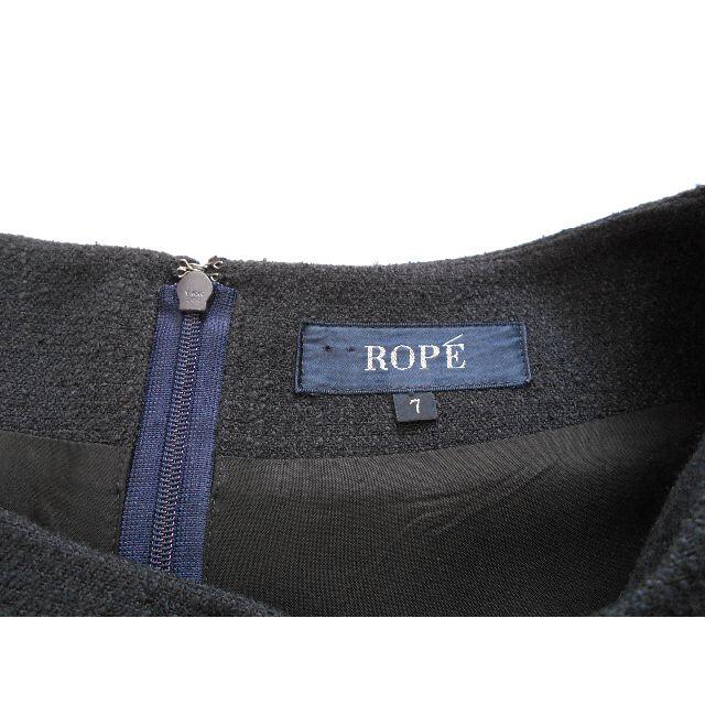 ROPE’(ロペ)の美品 送料無料　ROPE ロペ ネイビー きちんと ワンピース　日本製 レディースのワンピース(ひざ丈ワンピース)の商品写真
