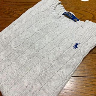 ポロラルフローレン(POLO RALPH LAUREN)のラルフローレン ケーブルセーター S  ホワイトグレー(ニット/セーター)