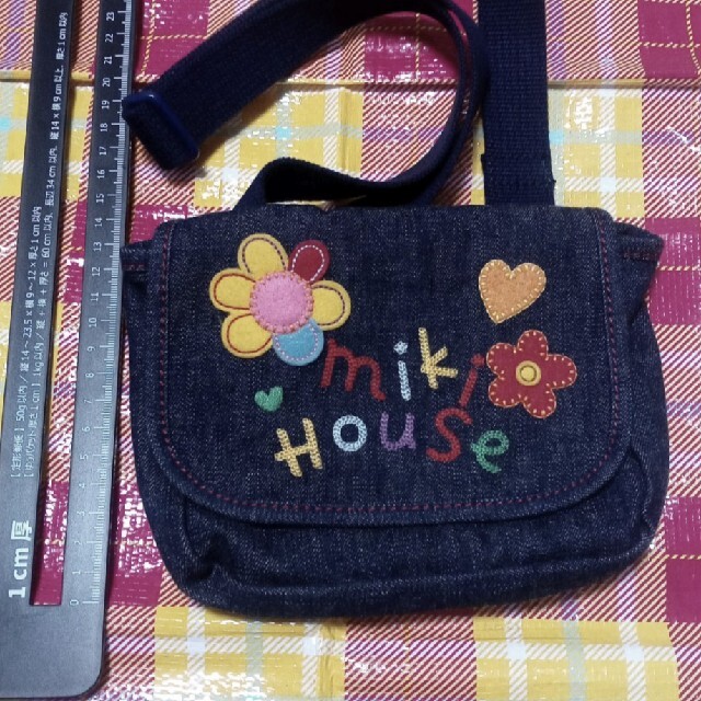 mikihouse(ミキハウス)のミキハウス　MIKIHOUSE　ポシェット　デニム ミニ バック　カバン　レトロ キッズ/ベビー/マタニティのこども用バッグ(ポシェット)の商品写真