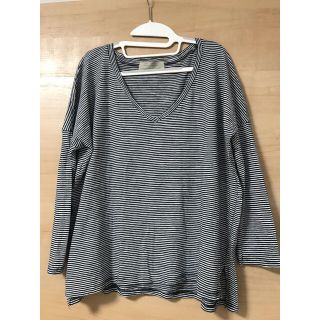 ザラ(ZARA)のZARA trf Vネックボーダー7分丈Tシャツ⭐︎S(Tシャツ(長袖/七分))