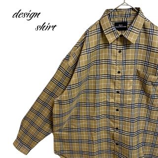 メンズ　レディース　柄シャツ　総柄　ノバチェック　定番　レア　オーバーサイズ(シャツ)