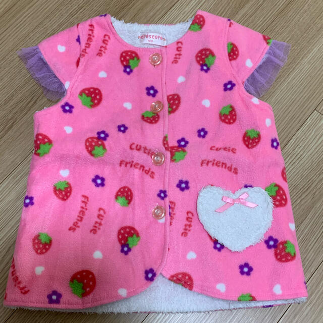 crescere kids イチゴ柄かいまき毛布 フリース ベストスリーパー キッズ/ベビー/マタニティのキッズ服女の子用(90cm~)(パジャマ)の商品写真