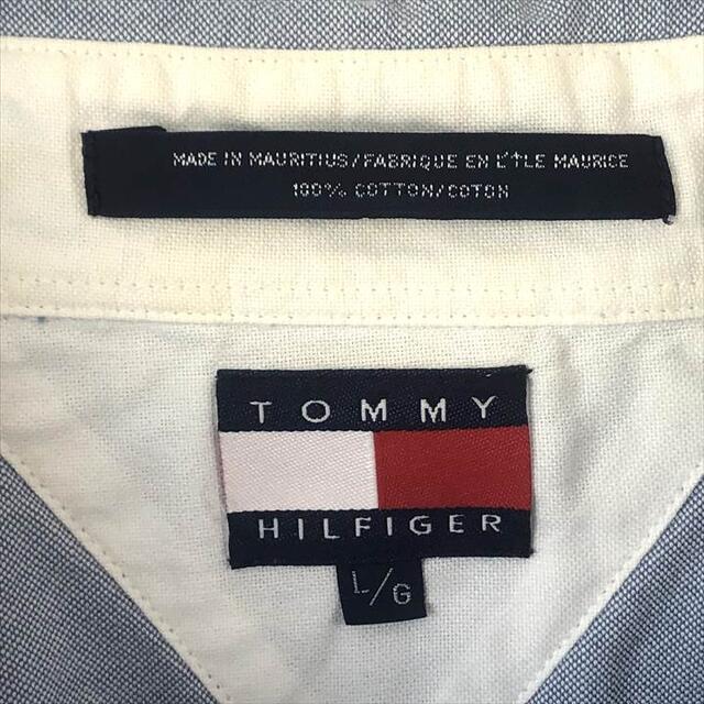 TOMMY HILFIGER(トミーヒルフィガー)の90s 古着 トミーヒルフィガー BDシャツ オーバーサイズ 旧ロゴ L メンズのトップス(シャツ)の商品写真