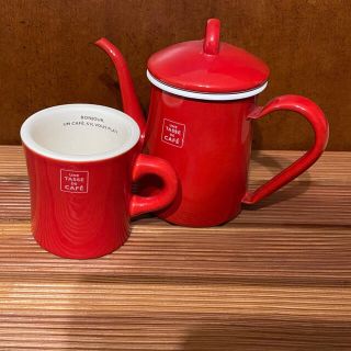 フジホーロー(富士ホーロー)のホーローミニポット&カップのセット(RED)(食器)