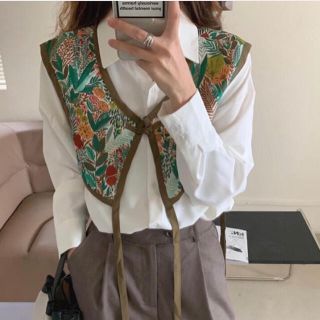 トゥデイフル(TODAYFUL)のpiping&ribbon vest shirt set(シャツ/ブラウス(半袖/袖なし))