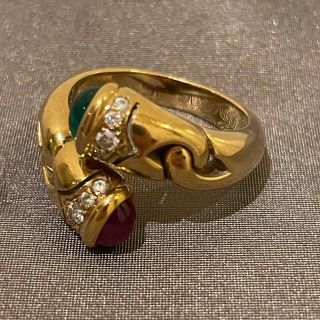 美品????BVLGARI????ルビー&エメラルドリングBVLGARI