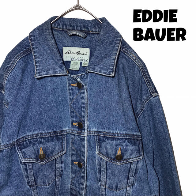 希少】90s Eddie Bauer エディーバウアー デニムコート 薄手-