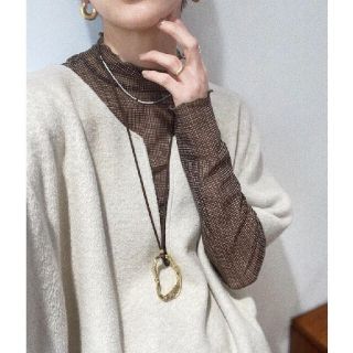 トゥデイフル(TODAYFUL)の【美品】TODAYFULサークルレザーチョーカー ロングネックレス アクセサリー(ネックレス)