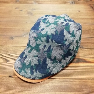 帽子　ハンチング　男女兼用　総柄　花柄　ブルー(ハンチング/ベレー帽)