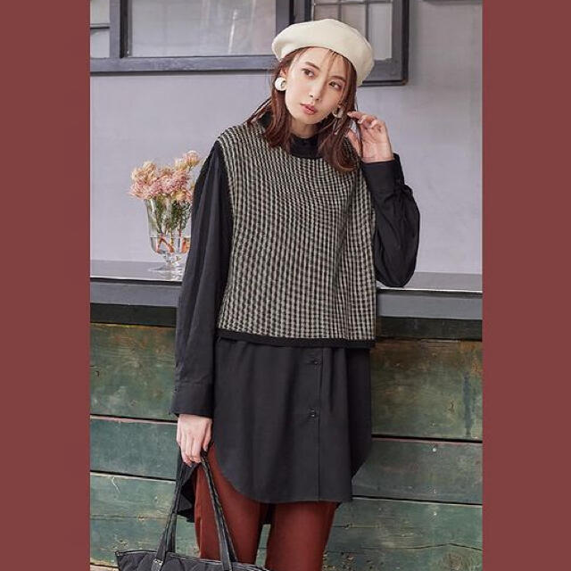 HK WORKS LONDON ツイード ベスト ブラック M しまむら HKWORKSLONDON しまむら 中綿ベスト ダウンベスト L