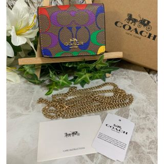 コーチ(COACH)のcoach コーチ　レインボー　シグネチャー　コインケース　ミニウォレット(コインケース/小銭入れ)