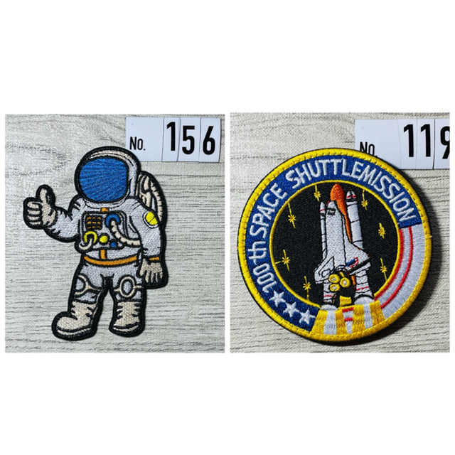 刺繍ワッペン ベルクロ付☆ スペースシャトル　100th 119 エンタメ/ホビーのミリタリー(個人装備)の商品写真