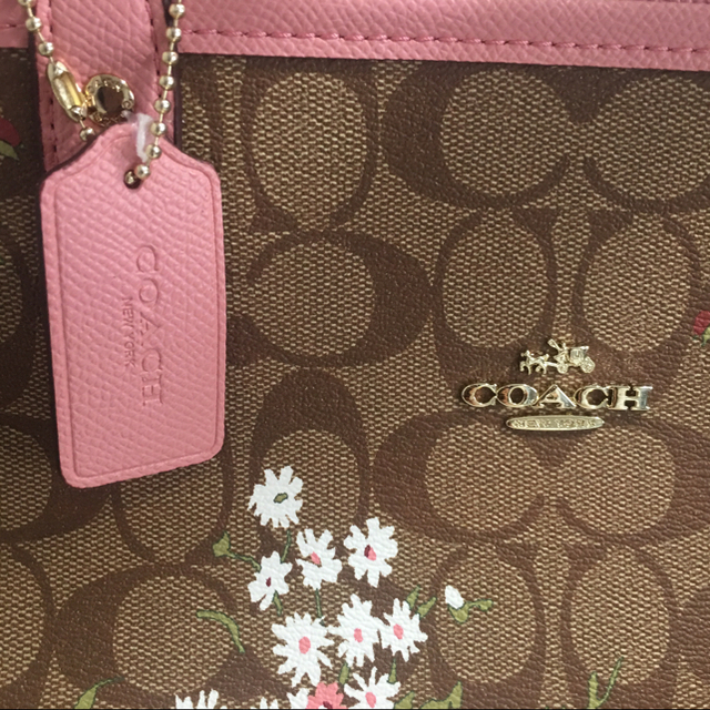 コーチ COACH トートバッグ 花柄 ポーチつき リバーシブル 高級