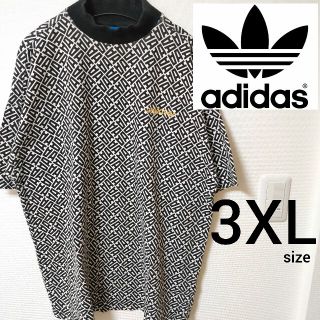 アディダス(adidas)のadidas 総柄 ブラック×ホワイト 半袖Tシャツ カットソー レディース(Tシャツ(半袖/袖なし))