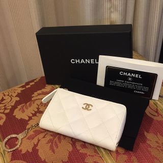 シャネル(CHANEL)のCHANEL シャネル マトラッセ コインケース ホワイト ココマーク(コインケース)