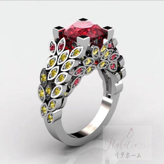 高級感 キラキラデザインリング　豪華指輪 ダイヤモンド 宝石 (リング(指輪))