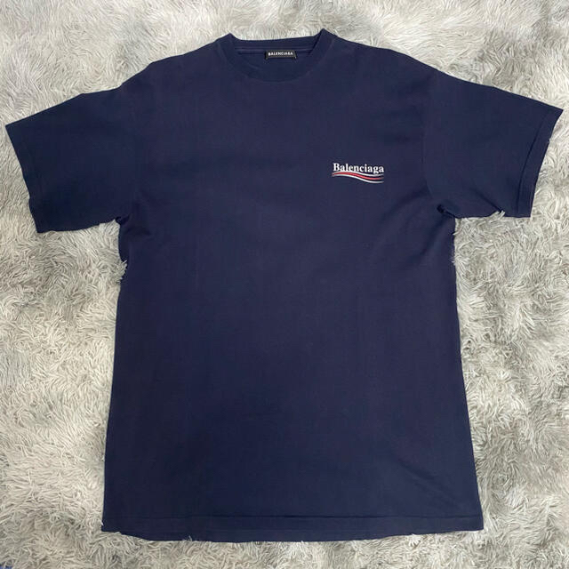 BALENCIAGA キャンペーンロゴ tシャツ ネイビー