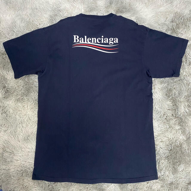 BALENCIAGA キャンペーンロゴ tシャツ ネイビー