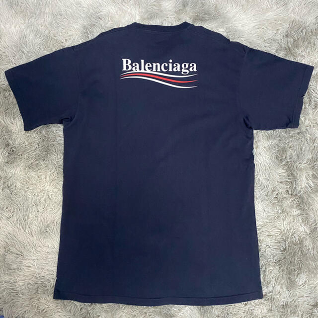 Balenciaga - BALENCIAGA キャンペーンロゴ tシャツ ネイビー の通販