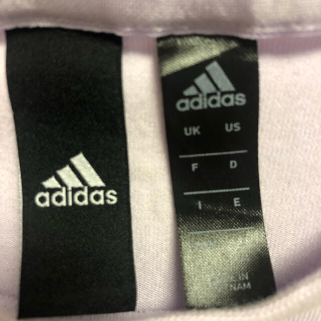 adidas(アディダス)のadidas  アディダス　パープル色　Ｔシャツ　Mサイズ レディースのトップス(Tシャツ(半袖/袖なし))の商品写真