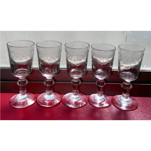 Baccarat - オールドバカラ ギリシャ リキュールワイングラス 5点