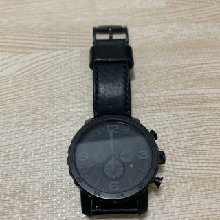 フォッシル(FOSSIL)のFossil オールブラックレザー時計(腕時計(アナログ))