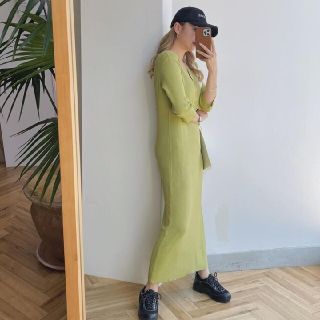 シールームリン(SeaRoomlynn)のsearoomlynnシールームリン RIBニット2wayヘンリーワンピース新品(ロングワンピース/マキシワンピース)