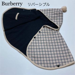 バーバリー(BURBERRY)のバーバリー　リバーシブル ニット　ポンチョ ケープ  チェック　セリーヌ (ジャケット/コート)